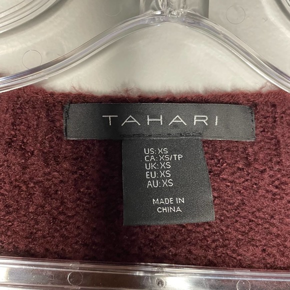 Tahari Maroon Sweater Womens Size XP Pullover Fall Winter Basic Preppy Warm Cozy - Picture 3 of 8